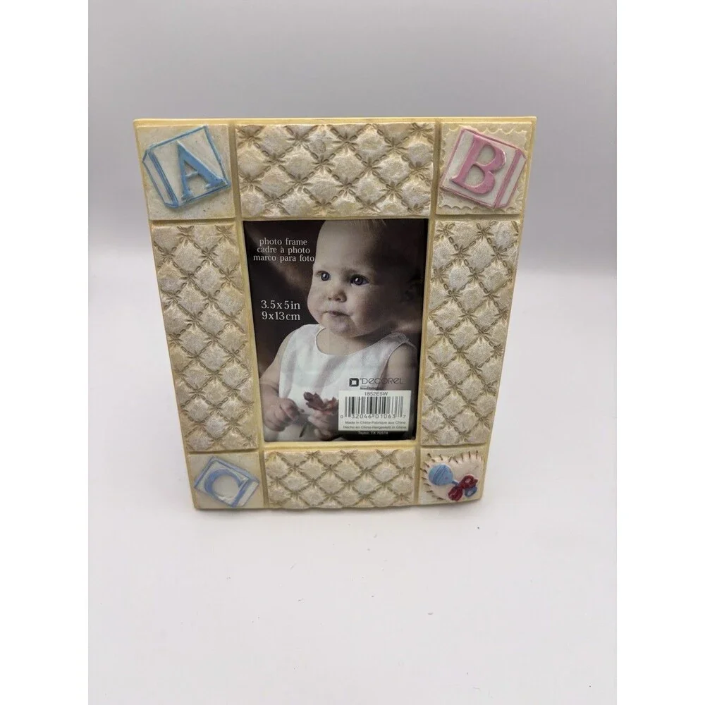 Baby Picture Frame Nursery Blocks Rattle